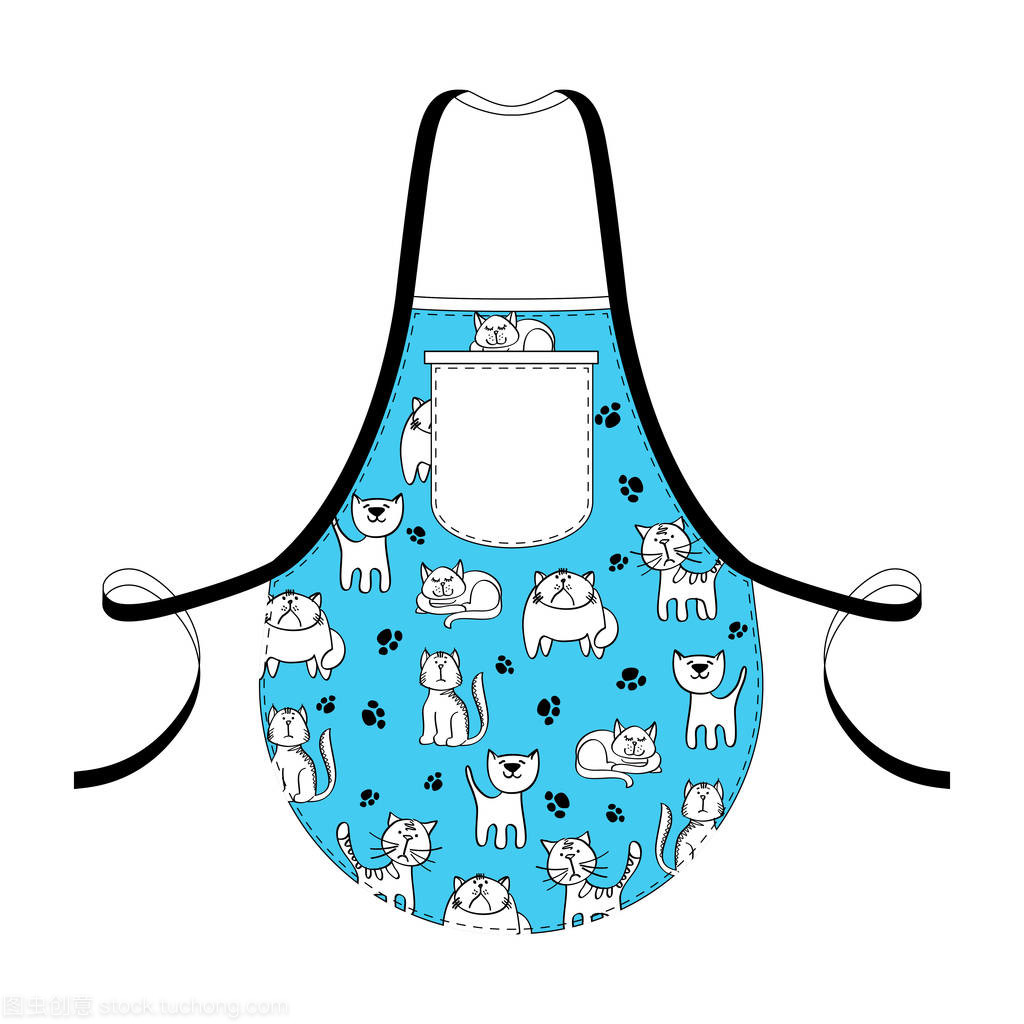 時尚廚房圍裙手拉貓-時尚圍裙
