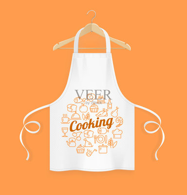 白色,三維圖形,矢量,木制,圍裙