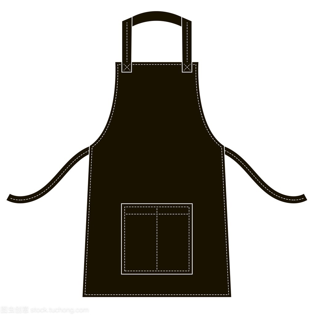 起點和口袋的黑色圍裙