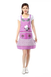 2件圍裙 2雙袖套 家用廚房純棉圍裙韓版時尚防水防油可愛女士