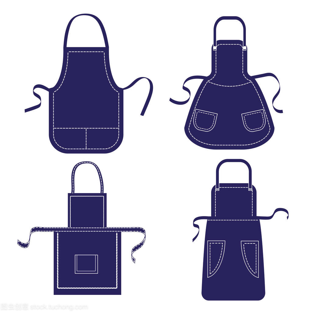 白色的藍色圍裙套