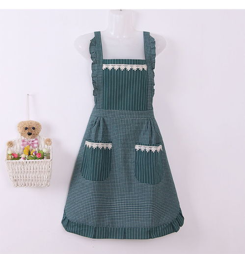 背帶式純棉公主花邊圍裙女廚房防油防污家用工作服新款時尚圍腰