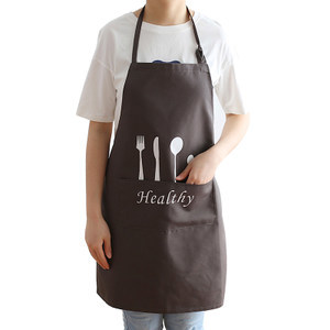 廚師圍裙男女士半圍餐廳酒店短款圍腰廚房黑色青花瓷邊半身圍裙